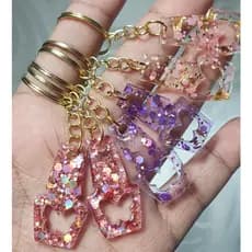 Chaveiro Esmalte com Glitter em Resina – Kit Sortido