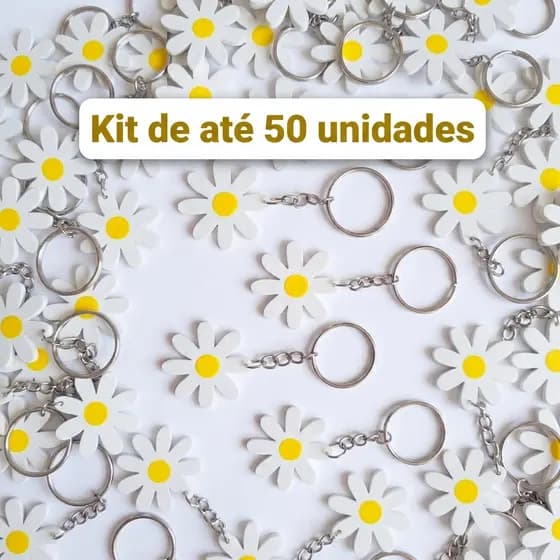 Chaveiro Margarida Branca  Lembrancinha Primavera, eventos, mimos| Aniversário | Chá de Fralda
