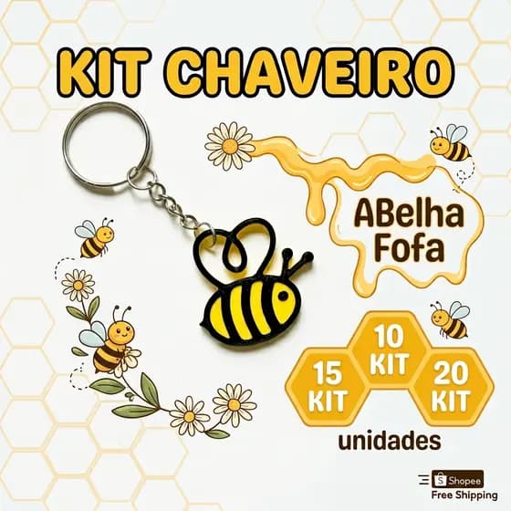LEMBRANCINHA ABELHA | ABELHINHA CHAVEIRO ANIVERSÁRIO CHÁ DE FRALDA