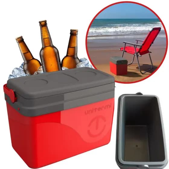 Cooler Térmico Caixa Floripa Com Alça 30L,15L e 7,5 Litros  Vermelha Praia Verão Acampamento
