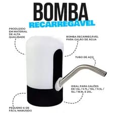 Bomba Elétrica Recarregável Para Galão De Água Garrafão Universal Bebedouro