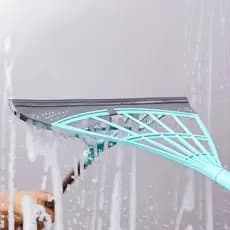 Vassoura Multifuncional Silicone Rodo Tira Pelo Limpa Vidro Seca Bem Banheiro Cozinha Sala Quintal
