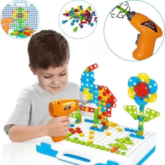 Ferramenta Infantil Kit Parafusadeira De Brinquedo De Montar