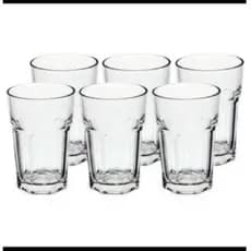 Jogo De Copos Vidro Suco Água Refri Kit C/ 6pcs Vidro Reforçado Importado