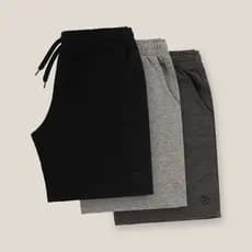 Kit 3 Bermudas Moletom Juvenil Masculino Adulto Academia Esporte Casual Fitness Variadas Cores Tamanhos P ao GG