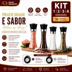 Moedor de Temperos 1/2/3/4 Vidro 210ml Sal Rosa Pimenta Moagem Ajustável Manual Cozinha Gourmet