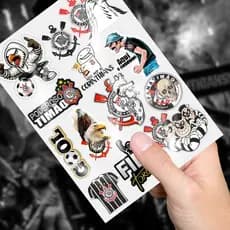 Kit Cartela adesivos Timão - Stickers Time Futebol A prova d agua Corinthians