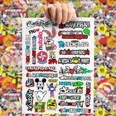 Adesivos Moto Cartela - Adesivos para Moto Carro Sticker Notebook Celular - Diversos Modelos Grau244