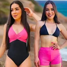 Conjunto Maiô Transpassado Feminino Short Amarração Lateral Cintura Alta Natação Shorts Elegante Uv