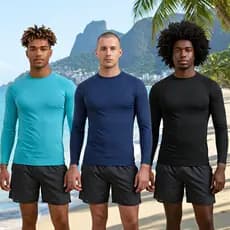 Kit 3 Camisas Térmicas Masculina Segunda Pele Proteção Solar Uv 50+ Tecido Geladinho Blusa Longa Ice
