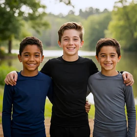 Kit 3 Camisas Térmicas Proteção Solar Infantil Camiseta Manga Longa Menino e Menina Malha Fria Uv 50