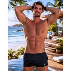 Sunga Boxer Masculina Tradicional Forrada Com Amarração Homem Praia Natação Original Logo Estampada