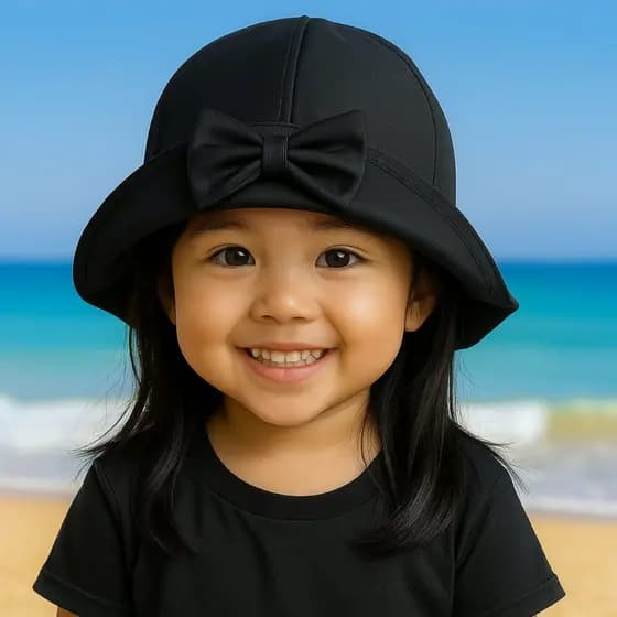Chapéu Infantil Juvenil Menina Proteção Solar UV Aba Curta Chapeuzinho Praia Lacinho Laço Sol Liso