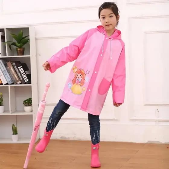 Capa De Chuva Infantil 6 A 12 Anos Menino Menina PVC Resistente