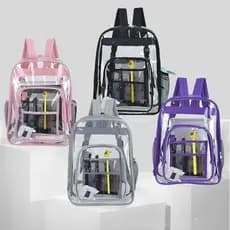 Mochila pvc pvc grande bolsa escolar mochila transparente