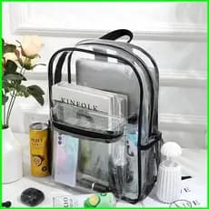 Mochila De PVC Transparente À Prova D'água Bolsa De Armazenamento De Grande Capacidade Estudante Viagem