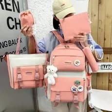 Kit 5 Bolsa Mochila Femina Musculina Escolar Magma Multiuso