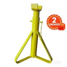 Kit 2 cavaletes apoio tripé - até 2 Ton. Amarelo oficina mecânica reparos carros