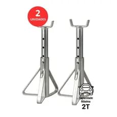 Kit 2 cavaletes automotivo apoio tripé Veiculo 2 Toneladas Zincado oficina mecânica reparos carros estética