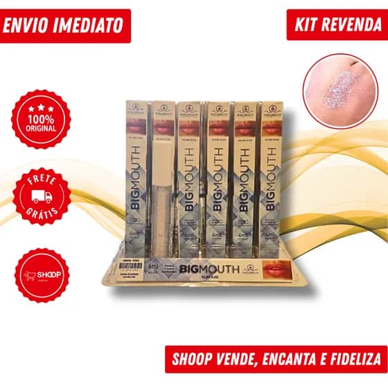 Revenda - Gloss Labial Phállebeauty Big Mouth Rainbow | Aumenta Volume 4ml | 2, 6 ou 12 Unidades