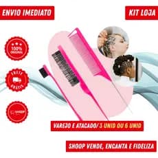 Loja - Pente + Escova + Escovinha Baby Hair | Sobrancelha e Cabelo Profissional - 3 ou 6 Unidades