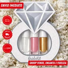 Gloss Labial Bride Kit By Fran | Lip Gloss, Blush e Iluminador Shine - Casamento