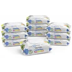 Kit 10 Toalhas Umedecidas Turminha da Bagunça 120 Folhas Lenço Umedecido  Vegano Hipoalergênico Sem Álcool e 98% Água
