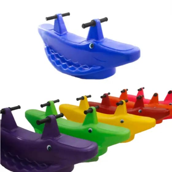 Gangorra 2 Lugares Jacaré Azul - Balanços Coloridos para Meninos e Meninas - Playgrounds