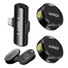 Microfone Lapela Com Imã Tipo C Anti Ruido Redondo Kaidi Cor Preto