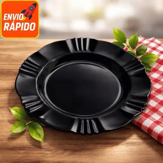 Kit Festa Completo 10/20/30 Pratos Preto – Ideal para Festas