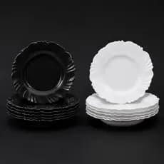 Kit 30 Pratos Festa Preto e Branco – Elegância e Praticidade