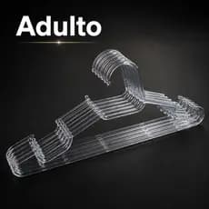 Kit 10/20/30 Cabides Transparente Cristal Adulto Cabide Acrilico para Guarda-Roupas
