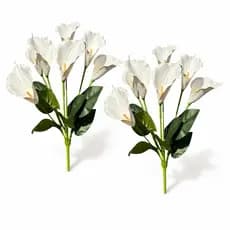 Kit 2 Buque Copo de Leite Branco X7 Flor Artificial 55CM