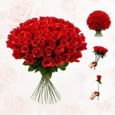 100 Botões Rosa Artificial - Buque De Botões Vermelho Pick