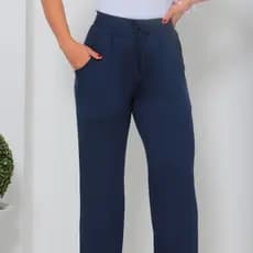 Calça Pantalona Feminina, Malha Viscolycra, 2 Bolsos Caimento Perfeito e Elegante Zero Transparência