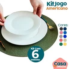 Kit Jogo Americano C/ 6 ou 4 Unid Redondo Para Mesa Jantar Descanso De Prato Suplast Souplast Luxo