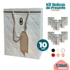 Kit Com 10 Bolsa de Presente Sacola Premium Almofadada Para Embalagem Lisa