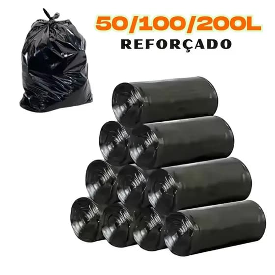 Saco De Lixo Grande Preto Grosso Reforçado