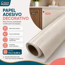Papel de Parede Premium Off White com Fios Dourado Linha Luxo Rolo 5m x 45cm Autocolante
