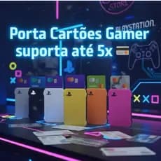 Porta Cartão Gamer PlayStation Case Rígida Suporta 5 Cartões várias cores