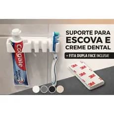 Suporte para escovas e pasta de dente minimalista para família várias cores + Fita 3M