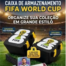 Porta Figurinhas Copa Do Mundo Caixa Organizadora Álbum De Luxo - Capacidade 500/1000 Unidades