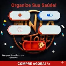 Chaveiro Porta Remédios Organizador 3 Divisórias - Impressão 3D Premium