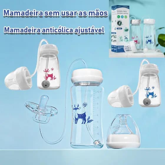 3-Em-1 Mãos-Livres 300ML Garrafa De Bebê De Pescoço Largo Armazenamento De Leite Chupeta Anti-Queda Bola De Gravidade