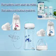 3-Em-1 Mãos-Livres 300ML Garrafa De Bebê De Pescoço Largo Armazenamento De Leite Chupeta Anti-Queda Bola De Gravidade