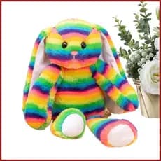 Coelhinho Da Páscoa Brinquedo 13.78 Polegada Arco-Íris Listrado Macio Bonito Colecionável Decoração De Para Namorada Mul