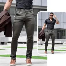 Calça  Sarja Social Esporte Fino Bolso EMBUTIDO  Masculina Premium Slim Super Confort , Jeans Direto Da Fabrica