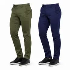 KIT 2 CALÇA MASCULINA  ESPORTE FINO ALFAIATARIA SARJA PREMIUM SLIM