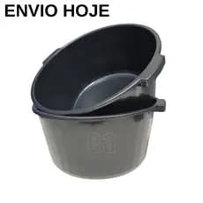 Kit 3 Bacias 18 Litros para Lavanderia Preta 2 Alças Lava Roupa Cabe Tudo