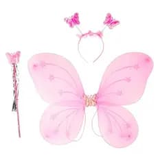 Kit Asa De Borboleta Fantasia Infantil Fada com Tiara e Varinha